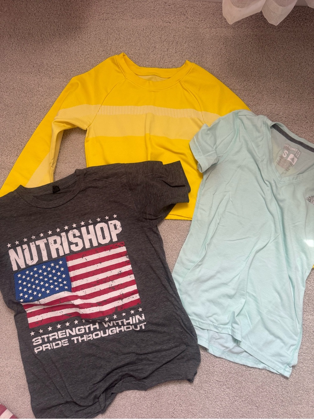 Fabletics Yellow Stripe Short-Sleeve Top